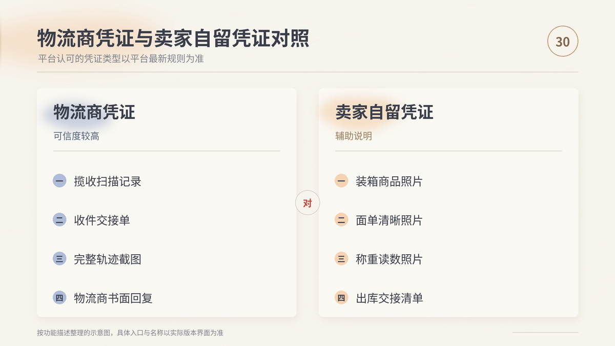 HelloWorld跨境电商助手物流商凭证与卖家自留凭证对照示意