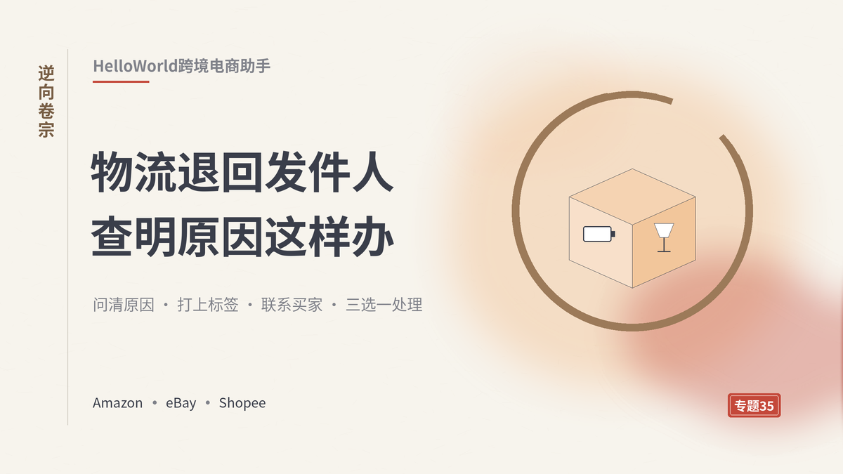 HelloWorld跨境电商助手处理物流退回发件人封面示意