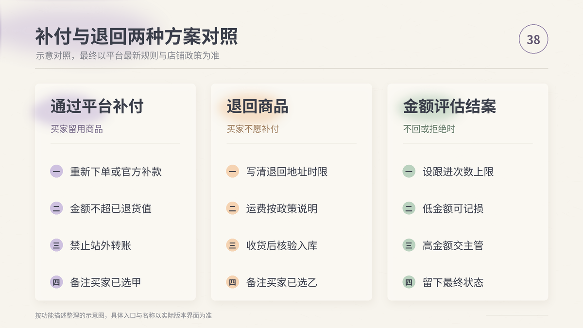 HelloWorld跨境电商助手补付与退回两种方案对照示意