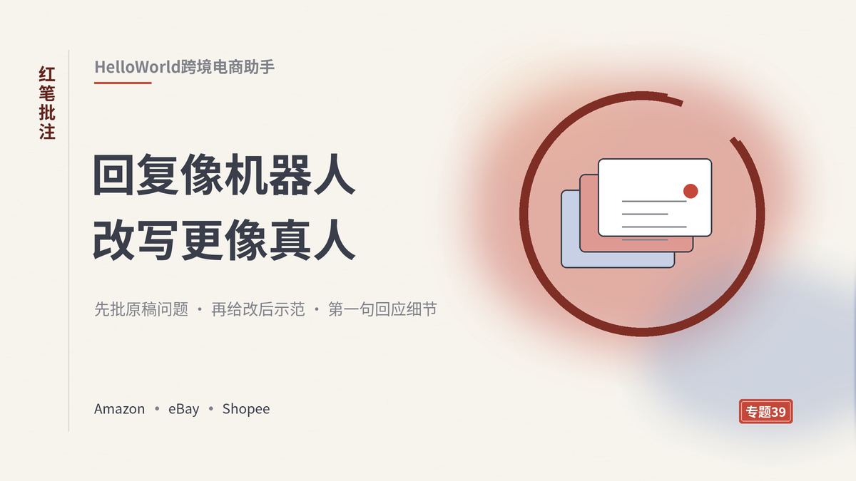 HelloWorld跨境电商助手让翻译回复更像真人的改写封面示意