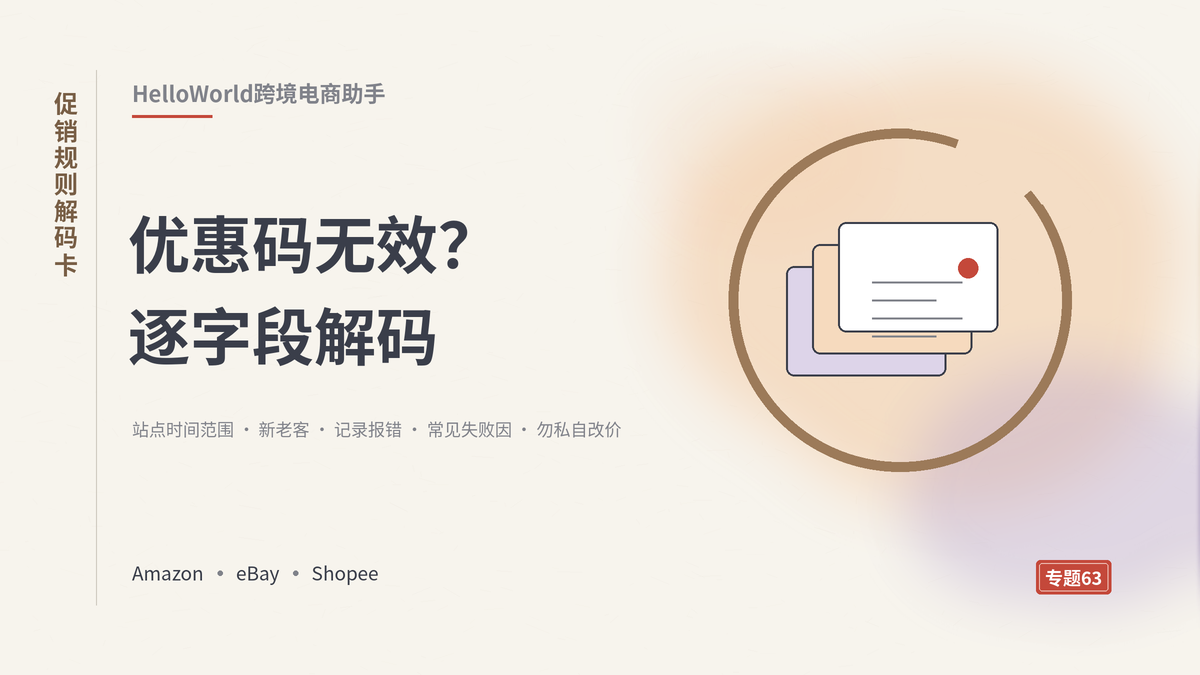 HelloWorld跨境电商助手促销规则解码卡封面示意