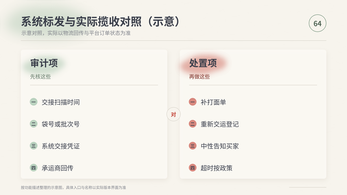 HelloWorld跨境电商助手系统标发与实际揽收对照示意