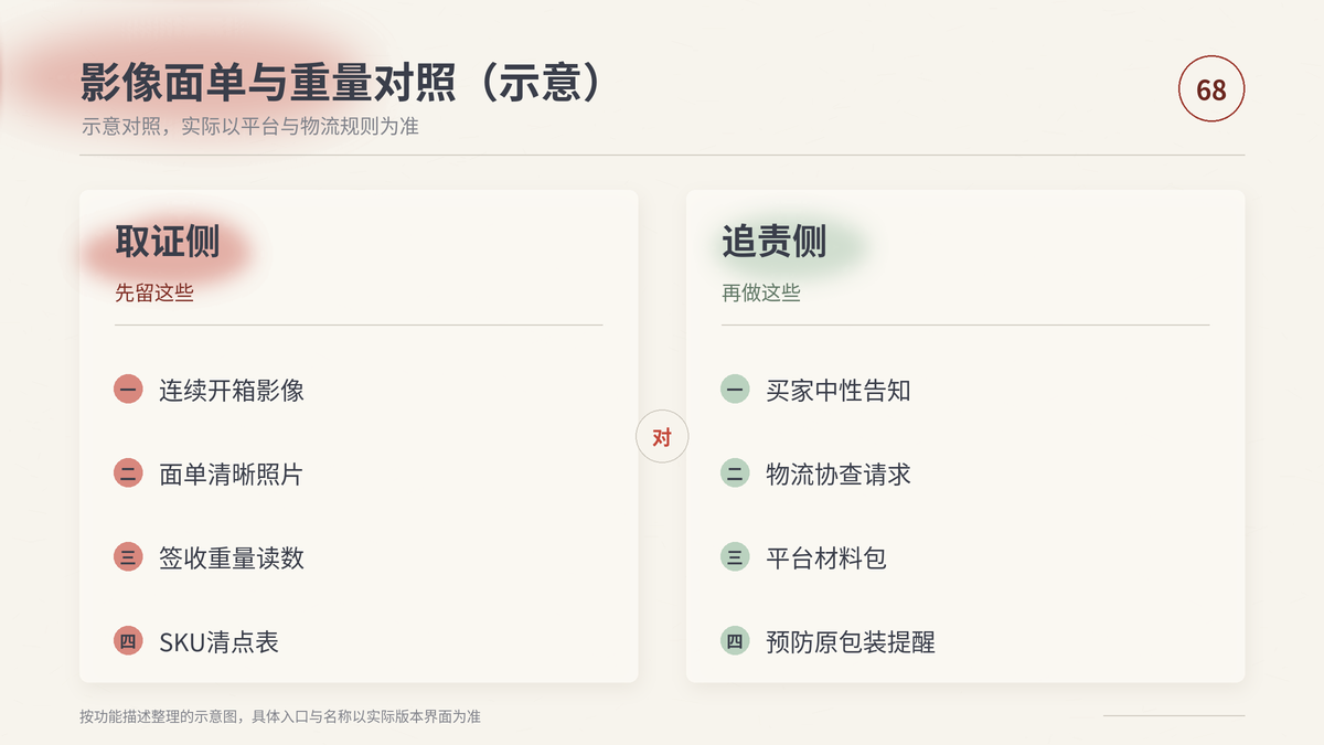 HelloWorld跨境电商助手影像面单重量对比台账示意