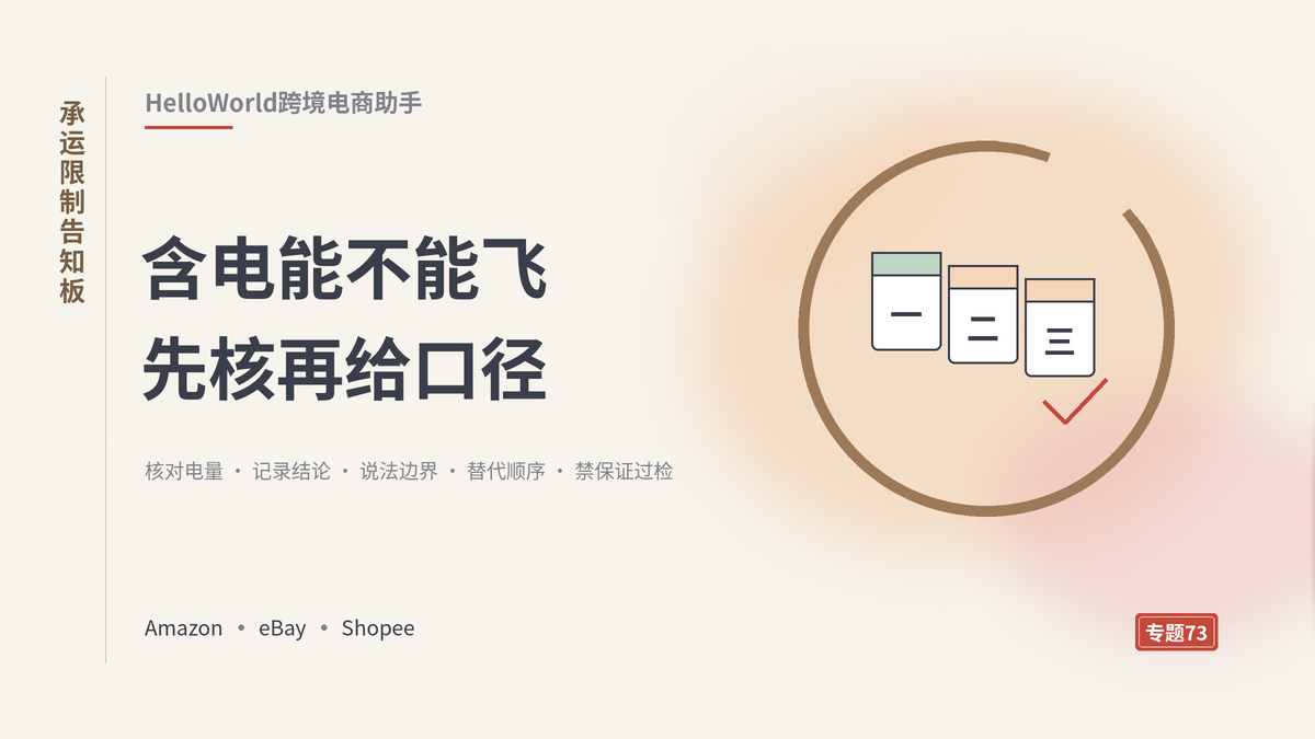 HelloWorld跨境电商助手承运限制告知板封面示意