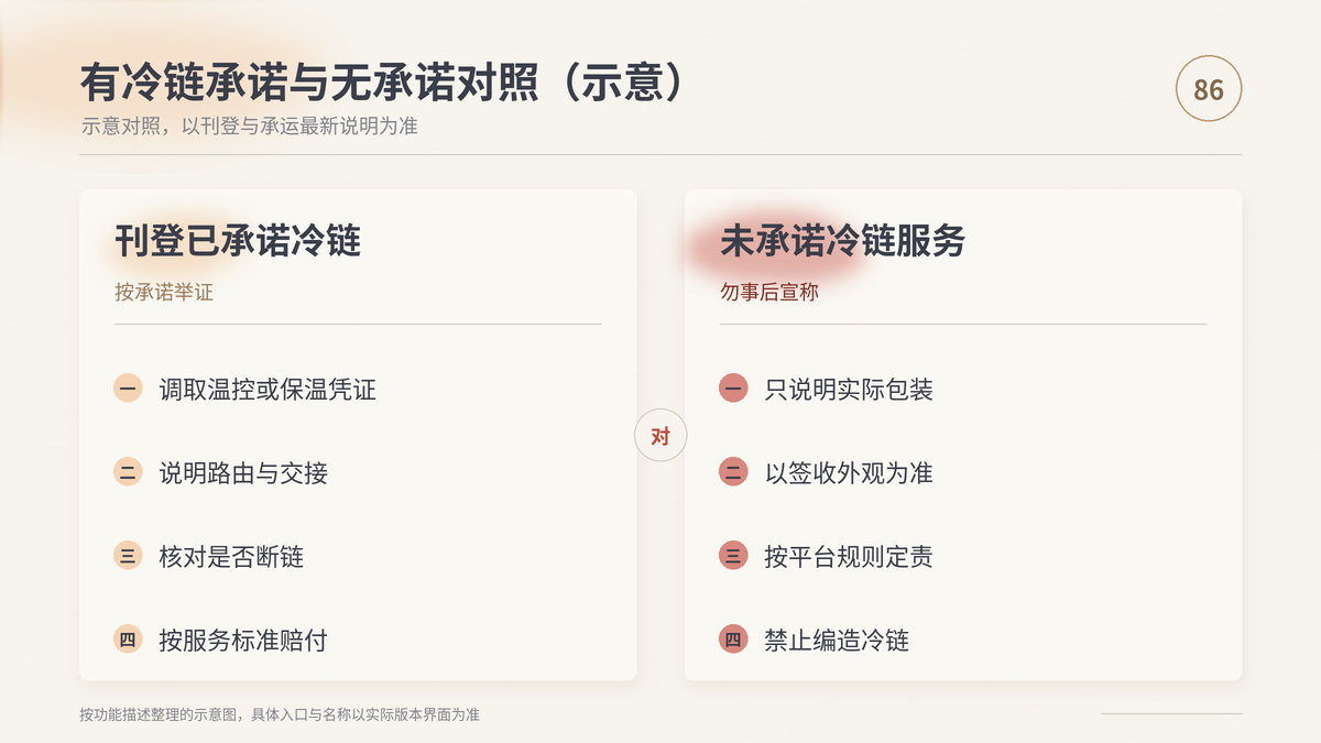 HelloWorld跨境电商助手有冷链承诺与无承诺对照示意