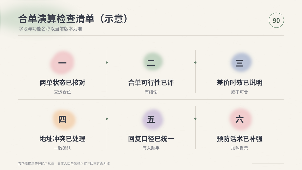 HelloWorld跨境电商助手合单演算检查清单示意