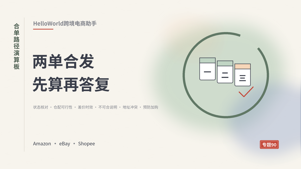 HelloWorld跨境电商助手合单路径演算板封面示意