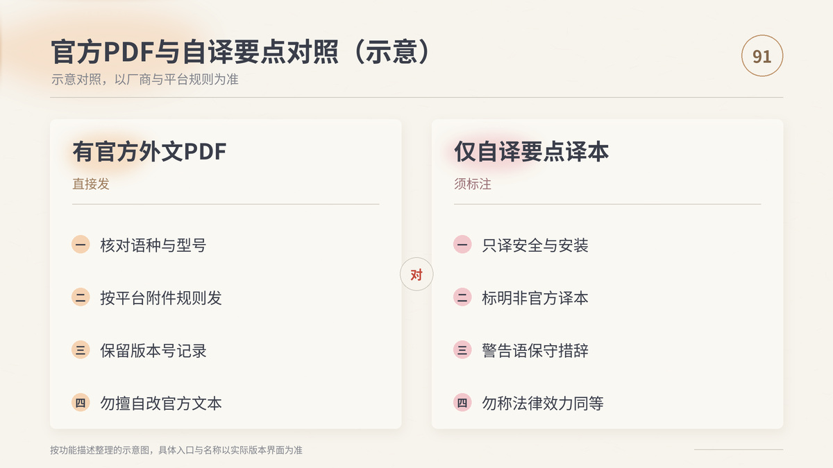 HelloWorld跨境电商助手官方PDF与自译要点对照示意