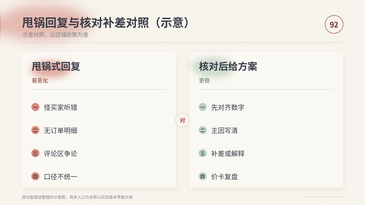 HelloWorld跨境电商助手直播价投诉甩锅与核对补差对照示意图
